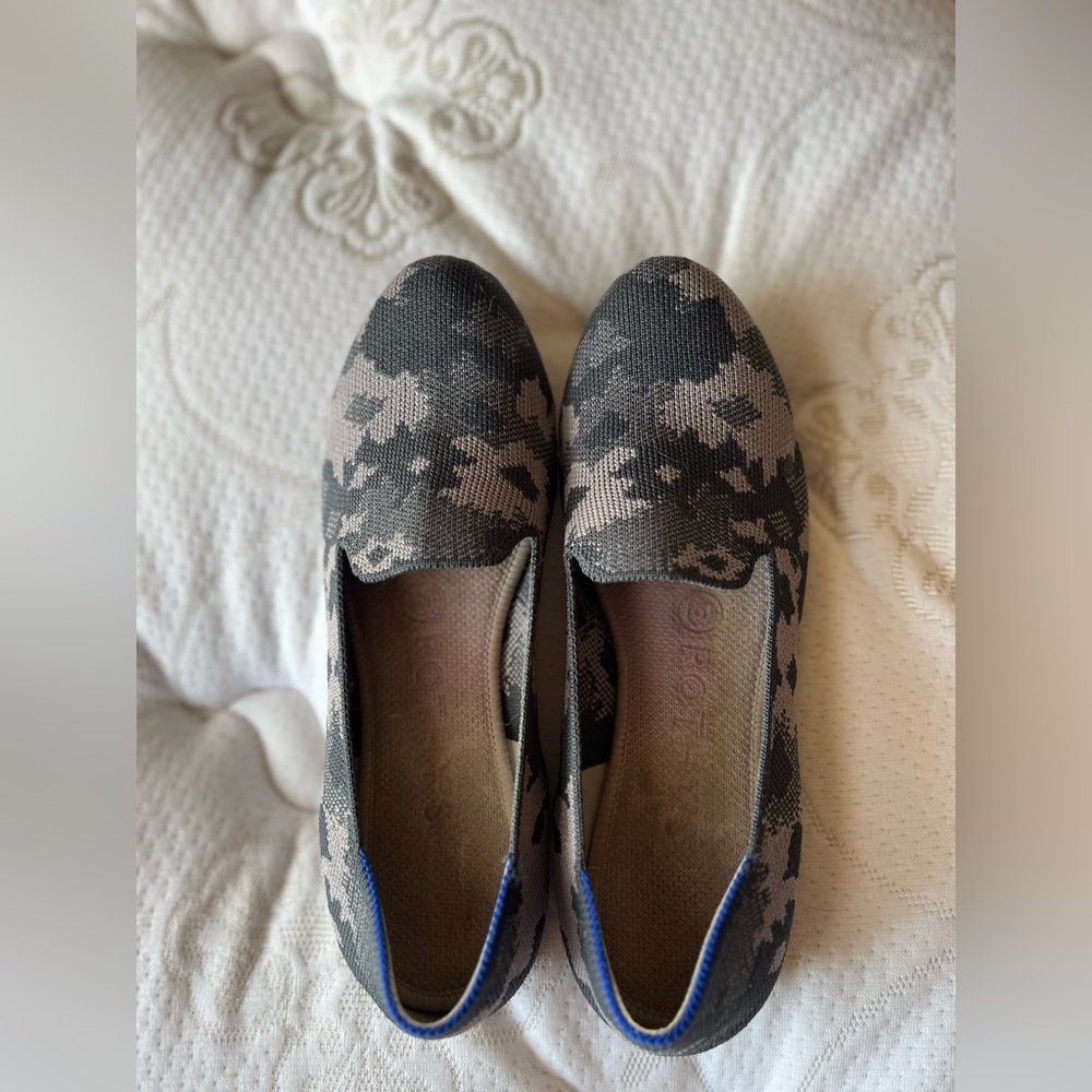 Rothy's Camouflage Flats with Blue Trim